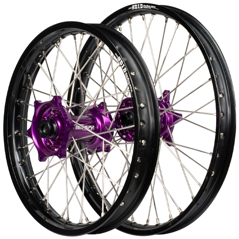 YZ250F YZ450F D.I.D 強リム Envy/DID Yamaha YZ250-450F 14-24 Black/Purple Wheel Set | Axiom Moto-X