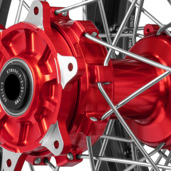 Axiom Honda CRF450R-450L 2014-24 "Cush Drive" Black Rim / Red Hub 21x1.6/18x2.15 Complete Wheel Set