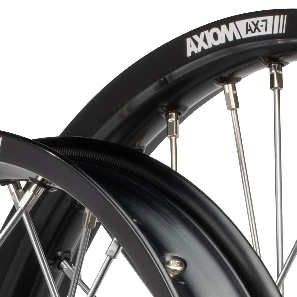Axiom Suzuki DRZ400E 2000-24 "Cush Drive" Black Rim / Gold Hub 21x1.6/18x2.15 Complete Wheel Set
