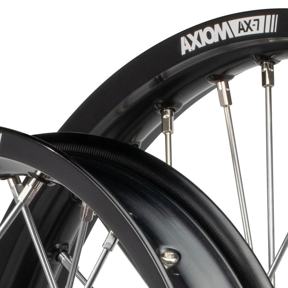 Axiom Suzuki DRZ400E 2000-24 "Cush Drive" Black Rim / Gold Hub 21x1.6/18x2.15 Complete Wheel Set