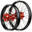 Axiom KTM / Husqvarna / Gas Gas 2003-24 "Cush Drive" Black Rim / Orange Hub 21x1.6/18x2.15 Complete Wheel Set-1