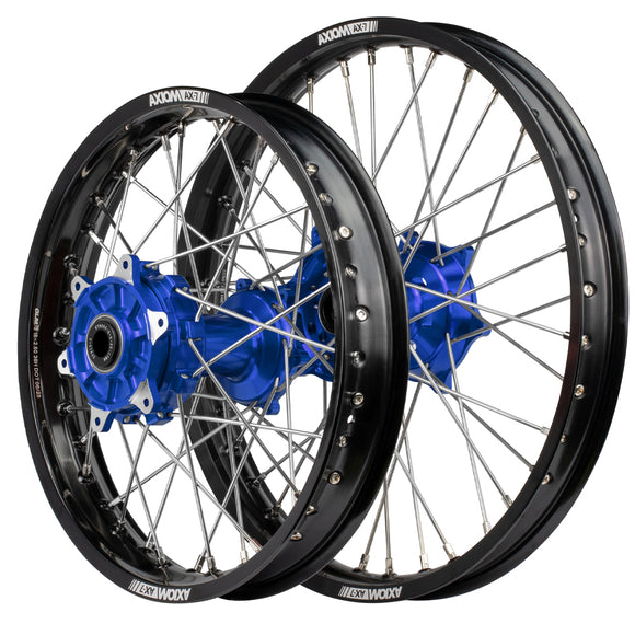 Axiom KTM / Husqvarna / Gas Gas 2003-24 "Cush Drive" Black Rim / Blue Hub 21x1.6/18x2.15 Complete Wheel Set