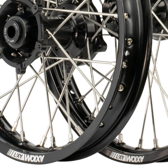 Axiom Yamaha / Suzuki YZ85/RM85 1993-24 BW Black Rim / Black Hub 19x1.4/17x1.85 Flat Track Wheel Set