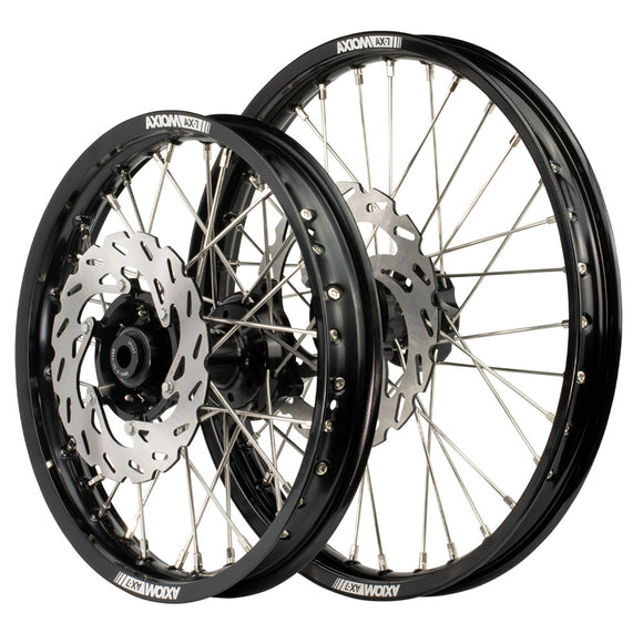 Axiom KTM 65SX / Hqva TC65  / Gas Gas MC65 2023-24 14x1.6/12x1.6 Black/Black Wheel Kit with Discs