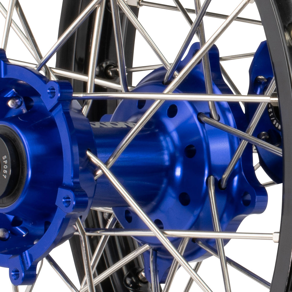 Axiom Yamaha / Suzuki YZ85/RM85 1993-24 BW Black Rim / Blue Hub 19x1.4/17x1.85 Flat Track Wheel Set