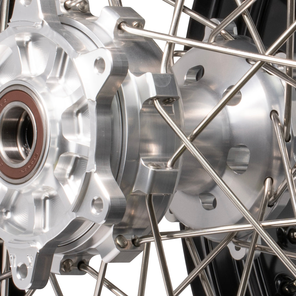 Axiom KTM / Husqvarna / GasGas "Cush Drive" Black Rim / Silver Hub 17x3.5/17x4.25 Supermoto Wheels