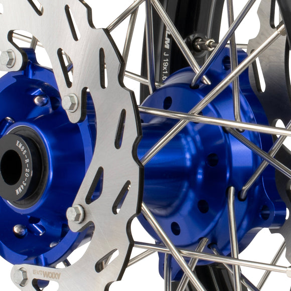 Axiom KTM / Husqvarna / Gas Gas 85cc BW 2021-24 Black Rim / Blue Hub 19x1.6/16x1.85 Wheel Set with Discs