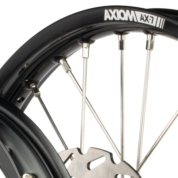 Axiom KTM 65SX / Hqva TC65  / Gas Gas MC65 2023-24 14x1.6/12x1.6 Black/Blue Wheel Kit with Discs