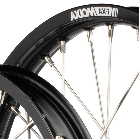 Axiom Kawasaki KX85 2001-24 BW Black Rim / Green Hub 19x1.6/16x1.85 Complete Wheel Set