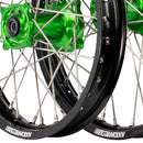 Axiom Kawasaki KX85 2001-24 BW Black Rim / Green Hub 19x1.4/17x1.85 Flat Track Wheel Set-4