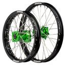 Axiom Kawasaki KX85 2001-24 BW Black Rim / Green Hub 19x1.6/16x1.85 Complete Wheel Set-1