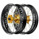Axiom Suzuki DRZ400E 2000-24 Black Rim / Gold Hub / Black NIpples 17x3.5/4.25 Supermoto Wheels-1