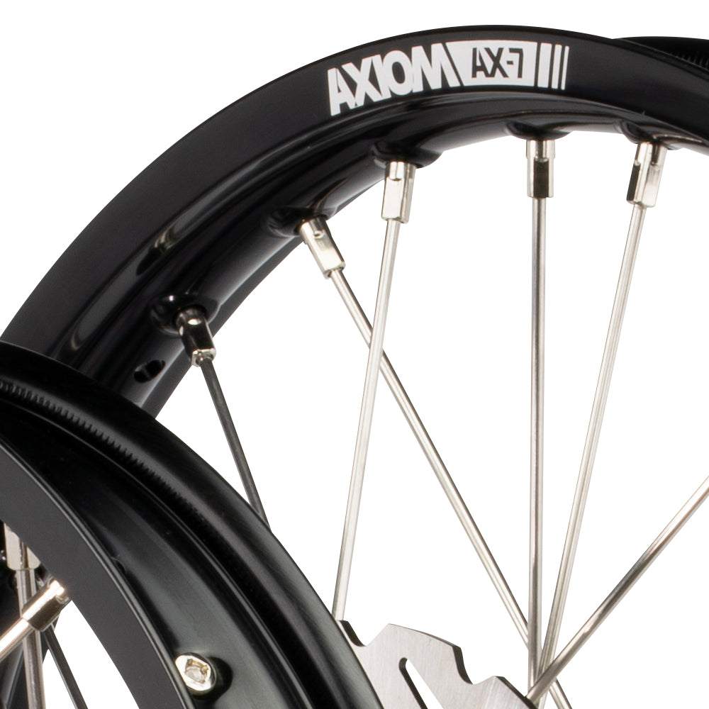 Axiom Kawasaki KX85 2001-24 BW Black Rim / Green Hub 19x1.6/16x1.85 Wheel Set with Discs