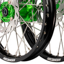 Axiom Kawasaki KX85 2001-24 BW Black Rim / Green Hub 19x1.6/16x1.85 Wheel Set with Discs-5