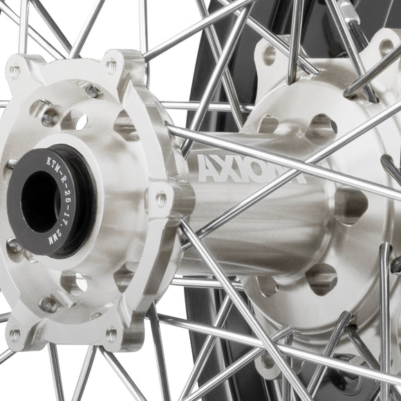 Axiom KTM / Husqvarna / Gas Gas 2003-24 Black Rim / Silver Hub / Silver Nipples 17x.3.5/17x4.25 Supermoto Wheels