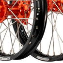 Axiom KTM / Husqvarna / Gas Gas 85cc BW 2021-24 Black Rim / Orange Hub 19x1.6/16x1.85 Complete Wheel Set-4