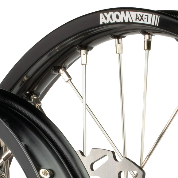 Axiom KTM / Husqvarna / Gas Gas 85cc SW 2021-24 Black Rim / Red Hub 17x1.4/14x1.60 Wheel Set with Discs