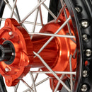 Axiom KTM / Husqvarna / Gas Gas 50cc 2014-23 Black Rim / Orange Hub 12x1.6/10x1.6 Complete Wheel set-2