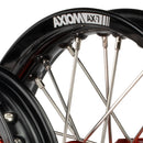 Axiom KTM / Husqvarna / Gas Gas 50cc 2014-23 Black Rim / Orange Hub 12x1.6/10x1.6 Complete Wheel set-3