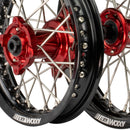 Axiom KTM / Husqvarna / Gas Gas 50cc 2014-23 Black Rim / Red Hub 12x1.6/10x1.6 Complete Wheel set-5