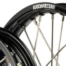 Axiom KTM / Husqvarna / Gas Gas 65cc 2012-24 Black Rim / Blue Hub 14x1.6/12x1.6 Complete Wheel Set-3