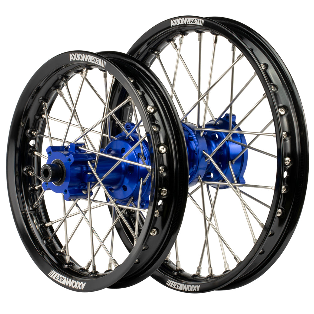 Axiom Yamaha YZ65 2018-24 Black Rim / Blue Hub 14x1.6/12x1.6 Complete Wheel Set