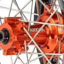 Axiom KTM / Husqvarna / Gas Gas 65cc 2012-24 Black Rim / Orange Hub  14x1.6/12x1.6 Complete Wheel Set-2