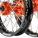 Axiom KTM / Husqvarna / Gas Gas 65cc 2012-24 Black Rim / Orange Hub  14x1.6/12x1.6 Complete Wheel Set-4