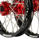 Axiom KTM / Husqvarna / Gas Gas 65cc 2012-24 Black Rim / Red Hub  14x1.6/12x1.6 Complete Wheel Set-2