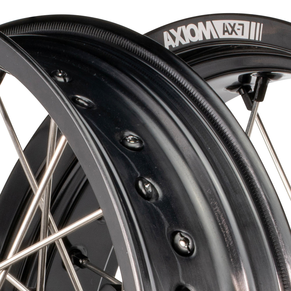 Axiom Honda CRF450R-450L 2014-24 Black Rim / Black Hub / Black NIpples 17x3.5/4.25 Supermoto Wheels
