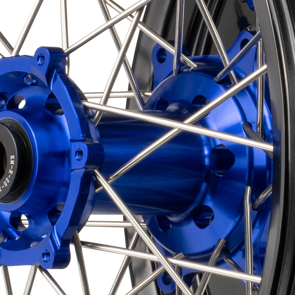 Axiom Yamaha WR250-450F 2019-2024 Black Rim / Blue Hub / Blue Nipples 17x.3.5/17x4.25 Supermoto Wheels