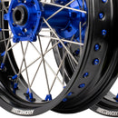Axiom Yamaha WR250-450F 2019-2024 Black Rim / Blue Hub / Blue Nipples 17x.3.5/17x4.25 Supermoto Wheels-4