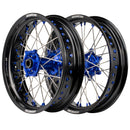 Axiom Yamaha WR250-450F 2019-24 "Cush Drive" Black Rim / Blue Hub / Blue Nipples 17x3.5/17x4.25 Supermoto Wheels-1