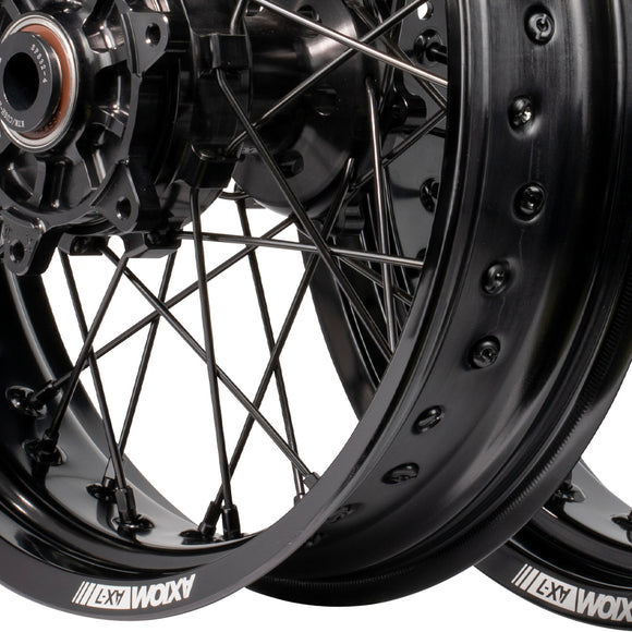 Axiom Yamaha WR250-450F 2019-24 "Cush Drive" Black Rim / Black Hub / Black Spoke / Black Nipples 17x3.5/17x4.25 Supermoto Wheels
