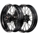 Axiom KTM / Husqvarna / Gas Gas 2003-24 Black Rim / Black Hub / Black Spokes / Black Nipples 17x.3.5/17x4.25 Supermoto Wheels-1