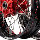 Axiom Honda CRF450R-450L 2014-24 "Cush Drive" Black Rim / Red Hub / Red Nipples 17x3.5/4.25 Supermoto Wheels-4