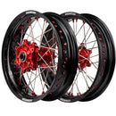 Axiom Honda CRF250-450X 2004-17 "Cush Drive" Black Rim / Red Hub / Red Nipples 17x3.5/4.25 Supermoto Wheels-1