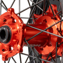 Axiom KTM / Husqvarna / Gas Gas 2003-24 Black Rim / Orange Hub / Black Spokes / Orange Nipples 17x.3.5/17x4.25 Supermoto Wheels-2