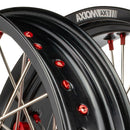 Axiom Honda CRF250-300L 2013-24 Black Rim / Red Hub / Red NIpples 17x3.5/4.25 Supermoto Wheels-3