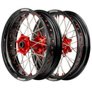 Axiom Honda CRF250-300L 2013-24 Black Rim / Red Hub / Red NIpples 17x3.5/4.25 Supermoto Wheels-1
