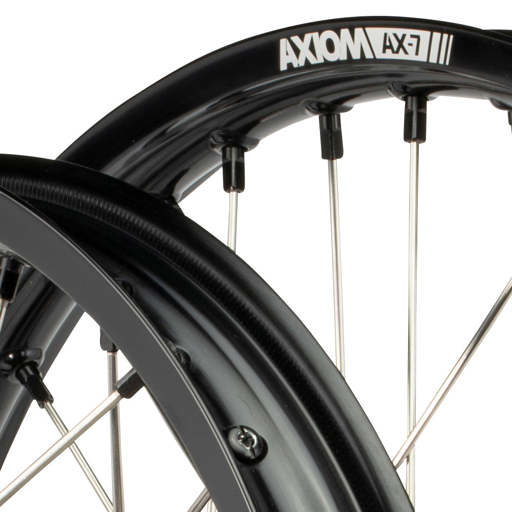 Axiom Honda CRF250-450R 2014-24 Black Rim / Black Hub 19x2.15/19x2.50 Flat Track Wheel Set