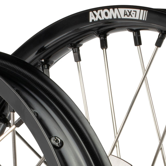 Axiom KTM 125-530 EXC-EXC-F 2003-24 Black Rim / Black Hub / Black Nipples 21x1.6/18x2.15 Wheel Set with Discs