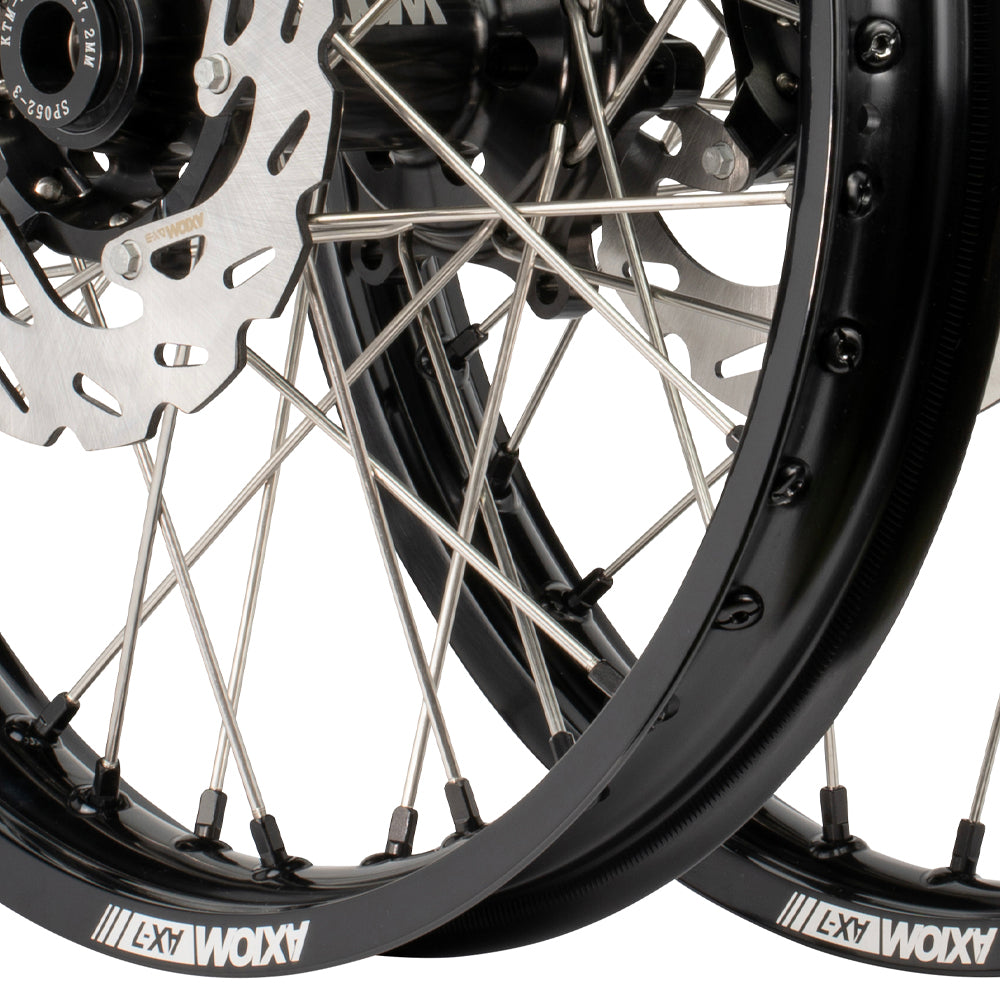 Axiom Yamaha YZ250FX 2022-24 / YZ450FX 2021-24  Black Rim / Black Hub / Black Nipples 21x1.6/18x2.15 Wheel Set with Discs