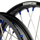 Axiom KTM / Husqvarna / Gas Gas 2003-24 Black Rim / Blue Hub / Blue Nipples 21x1.6/19x2.15 Complete Wheel Set-3