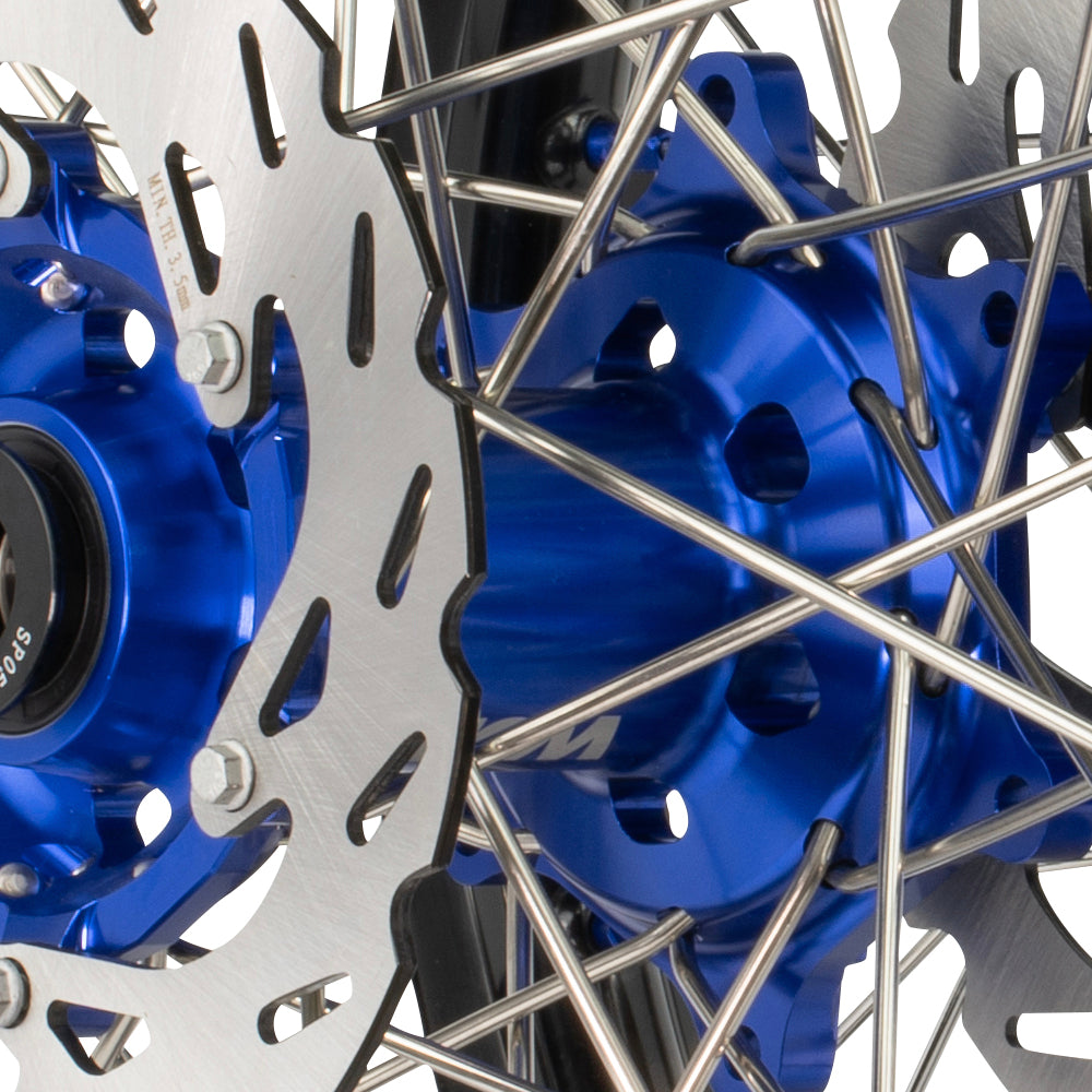 Axiom Yamaha YZ250FX 2019-21 / YZ450FX 2019-20 Black Rim / Blue Hub / Blue Nipples 21x1.6/18x2.15 Wheel Set with Discs