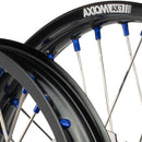 Axiom Yamaha YZ125-250 2017-21 Black Rim / Blue Hub / Blue Nipples 21x1.6/19x2.15 Wheel Set with Discs-4