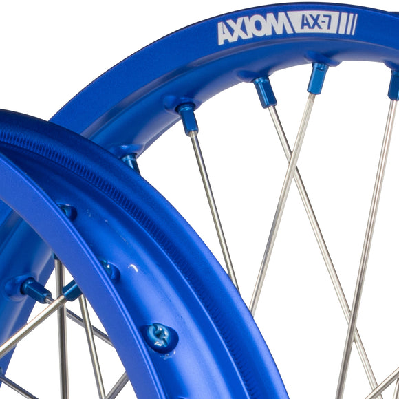 Axiom KTM / Husqvarna / Gas Gas 2003-24 Blue Rim / Blue Hub / Blue Nipples 21x1.6/19x2.15 Complete Wheel Set