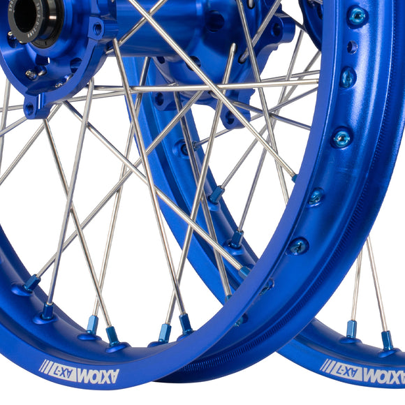 Axiom Yamaha YZ-YZF 2009-24 Blue Rim / Blue Hub / Blue Nipples 21x1.6/19x2.15 Complete Wheel Set