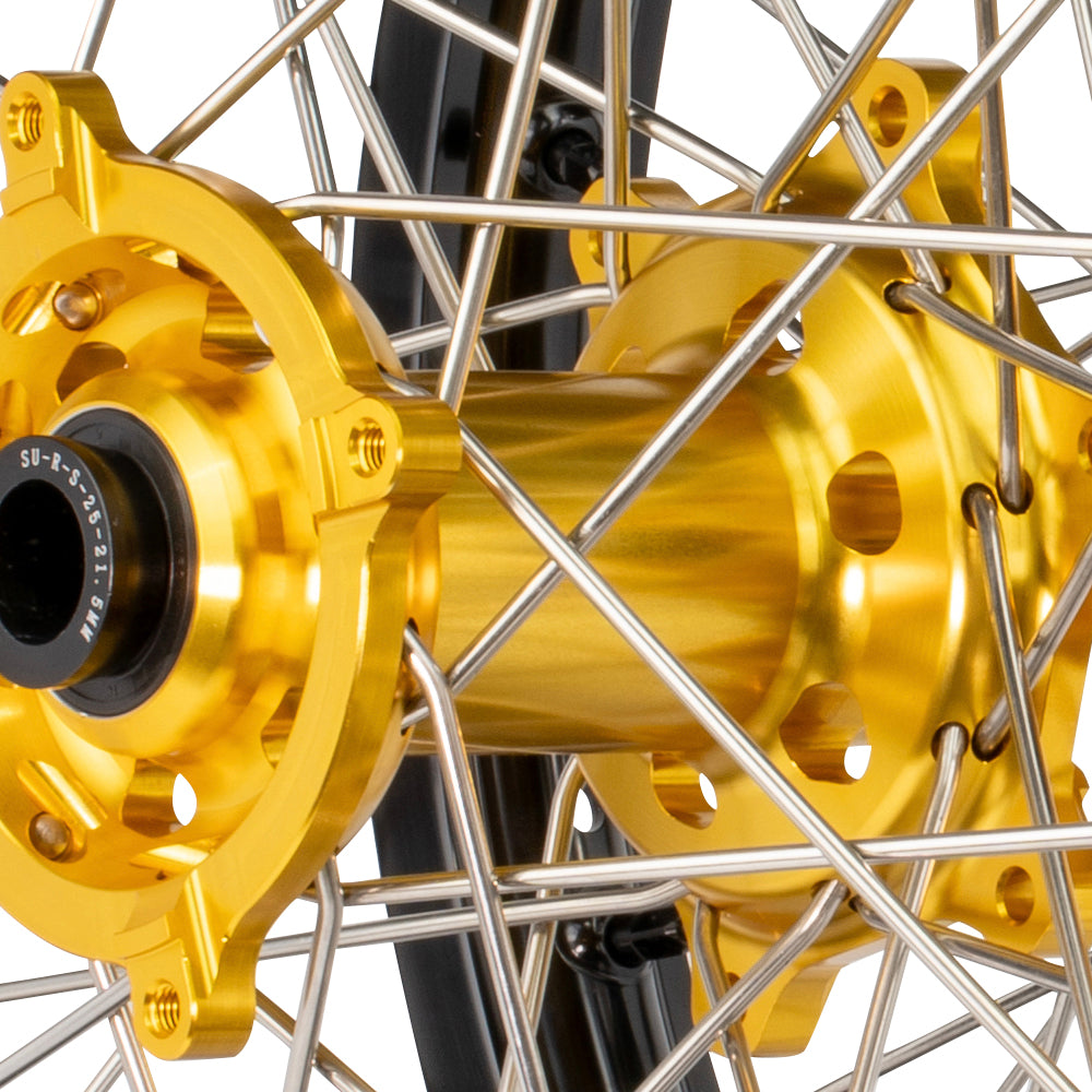 Axiom Yamaha YZ-YZF 2009-24 Black Rim / Gold Hub 19x2.15/19x2.50 Flat Track Wheel Set