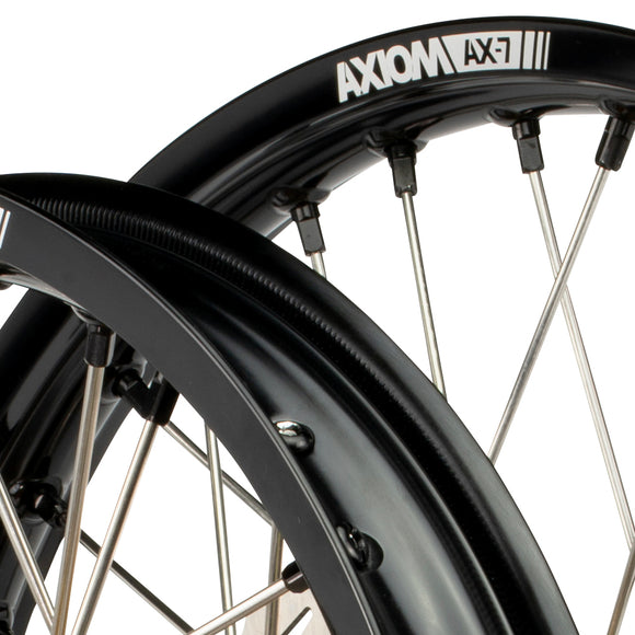 Axiom Yamaha YZ125-250 2017-21 Black Rim / Gold Hub / Black Nipples 21x1.6/19x2.15 Wheel Set with Discs